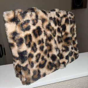 Leopard Fuzzy Tote